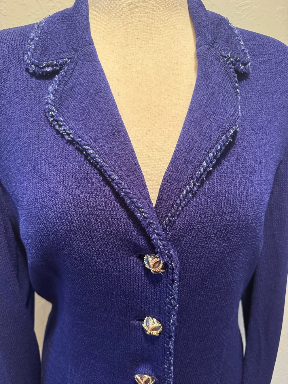 St. John Collection Long Blazer with Decorative Buttons - Picture 2 of 12